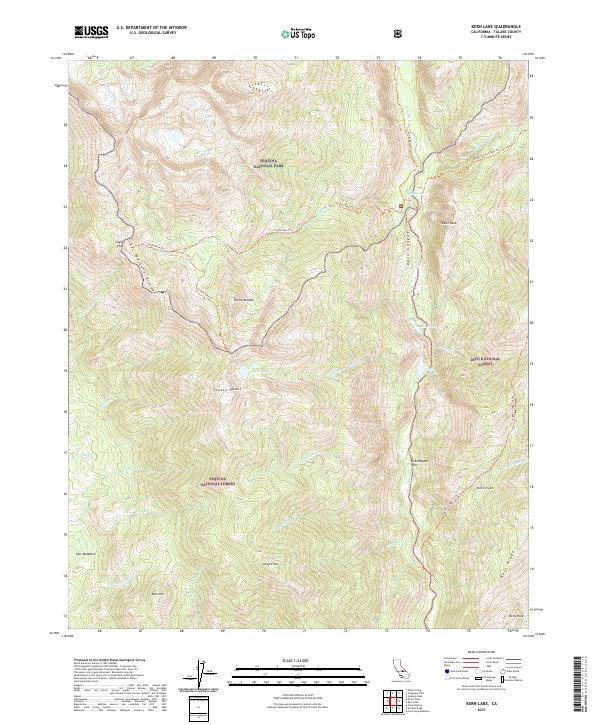 US Topo 7.5-minute map for Kern Lake CA