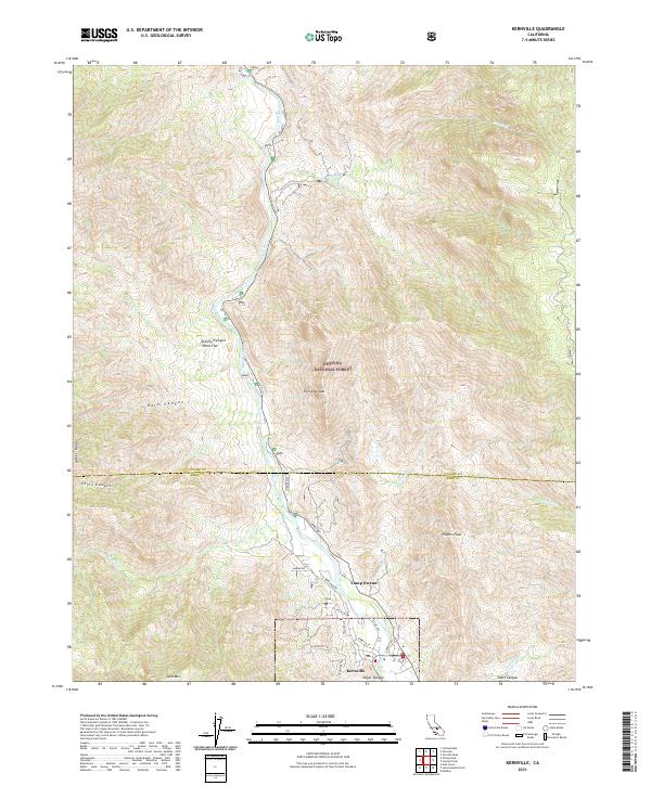 US Topo 7.5-minute map for Kernville CA