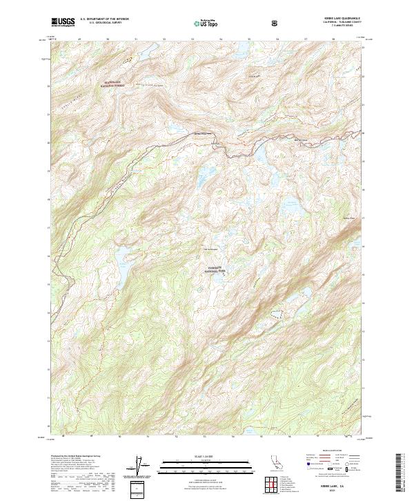 US Topo 7.5-minute map for Kibbie Lake CA