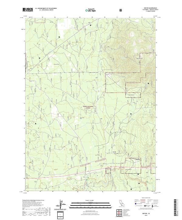 US Topo 7.5-minute map for Kinyon CA