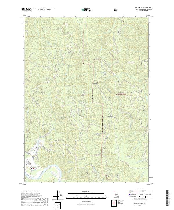 US Topo 7.5-minute map for Klamath Glen CA