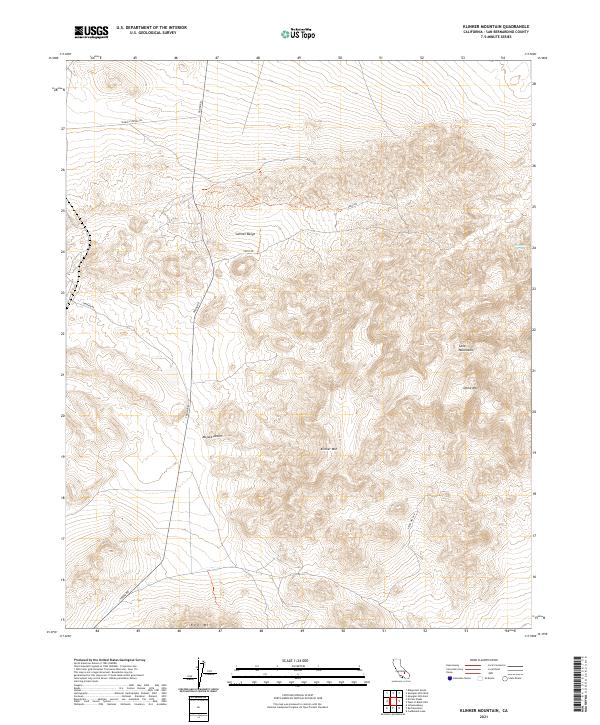 US Topo 7.5-minute map for Klinker Mountain CA