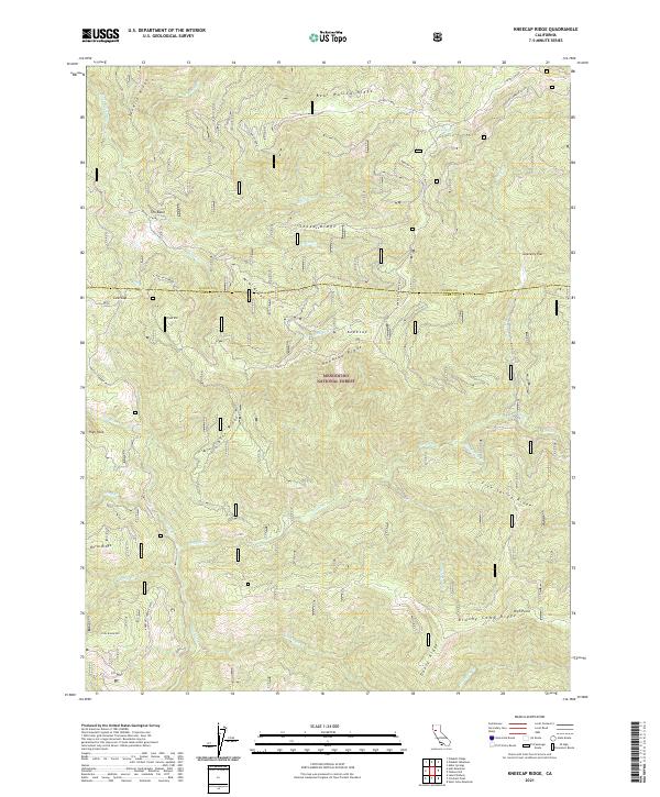 US Topo 7.5-minute map for Kneecap Ridge CA