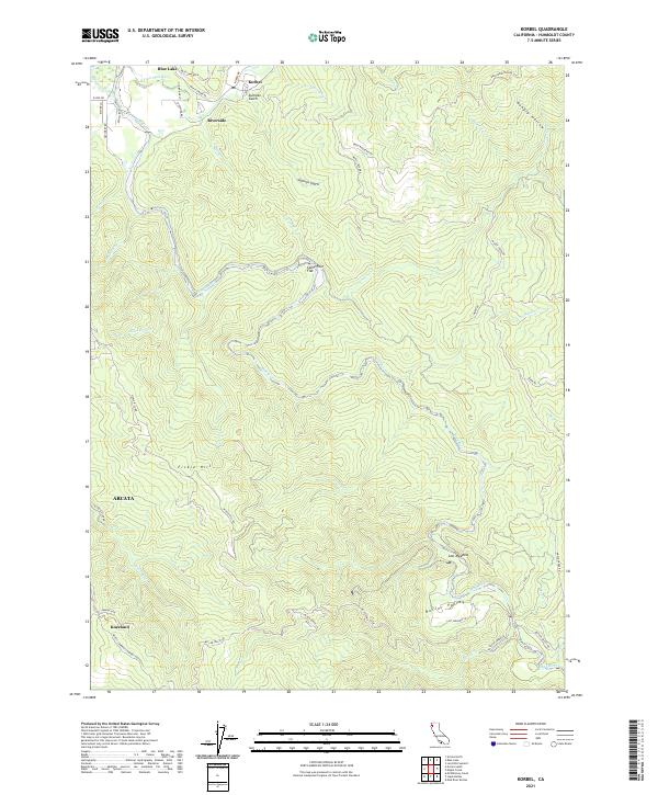 US Topo 7.5-minute map for Korbel CA