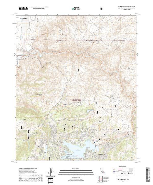 US Topo 7.5-minute map for Lake Arrowhead CA