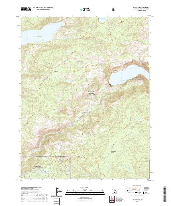 US Topo 7.5-minute map for Lake Eleanor CA