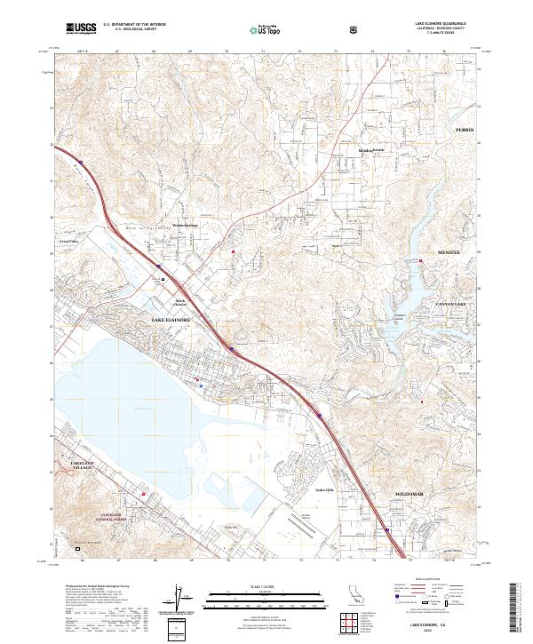 US Topo 7.5-minute map for Lake Elsinore CA