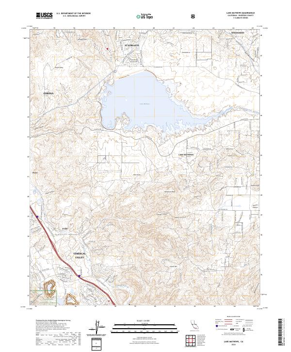 US Topo 7.5-minute map for Lake Mathews CA