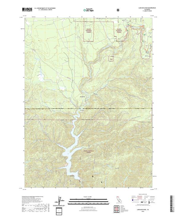 US Topo 7.5-minute map for Lake McCloud CA