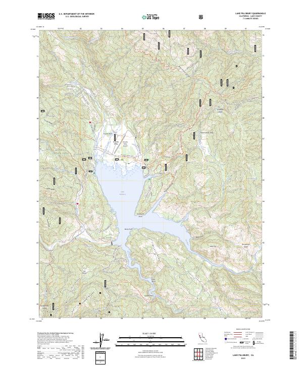 US Topo 7.5-minute map for Lake Pillsbury CA