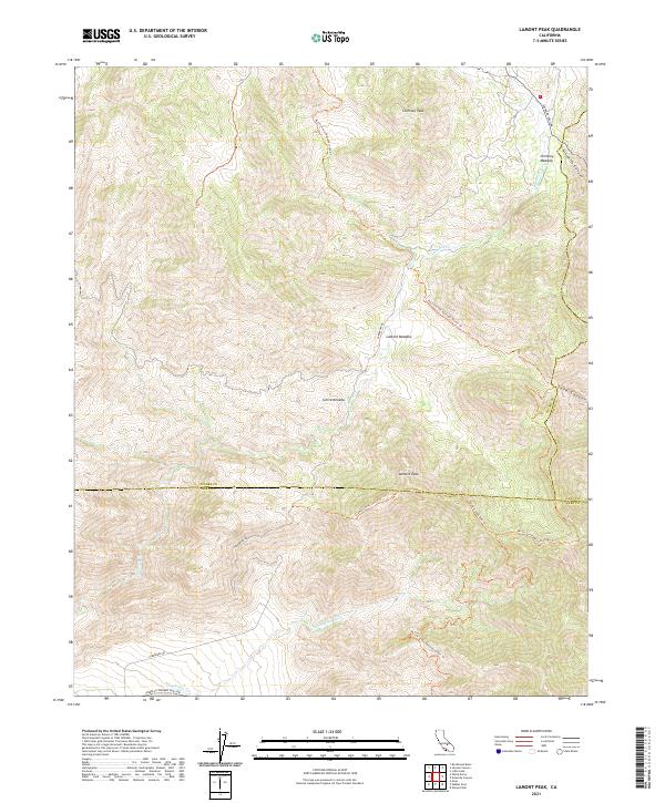 US Topo 7.5-minute map for Lamont Peak CA