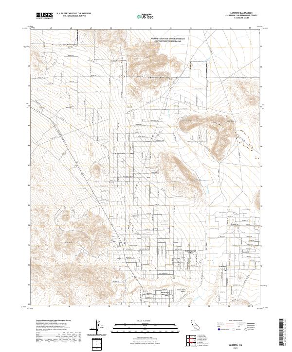 US Topo 7.5-minute map for Landers CA