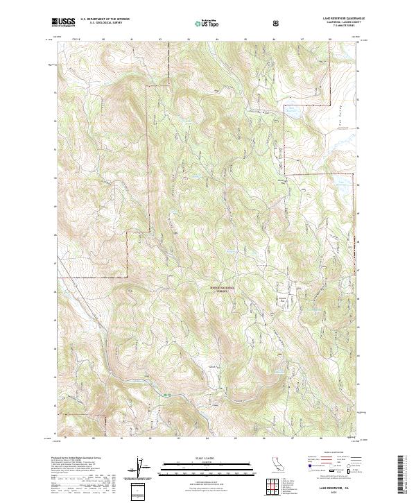 US Topo 7.5-minute map for Lane Reservoir CA