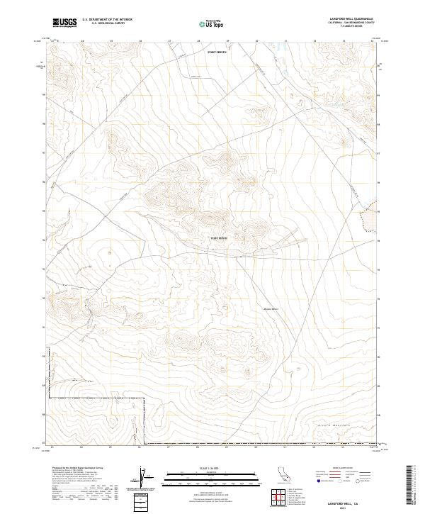 US Topo 7.5-minute map for Langford Well CA