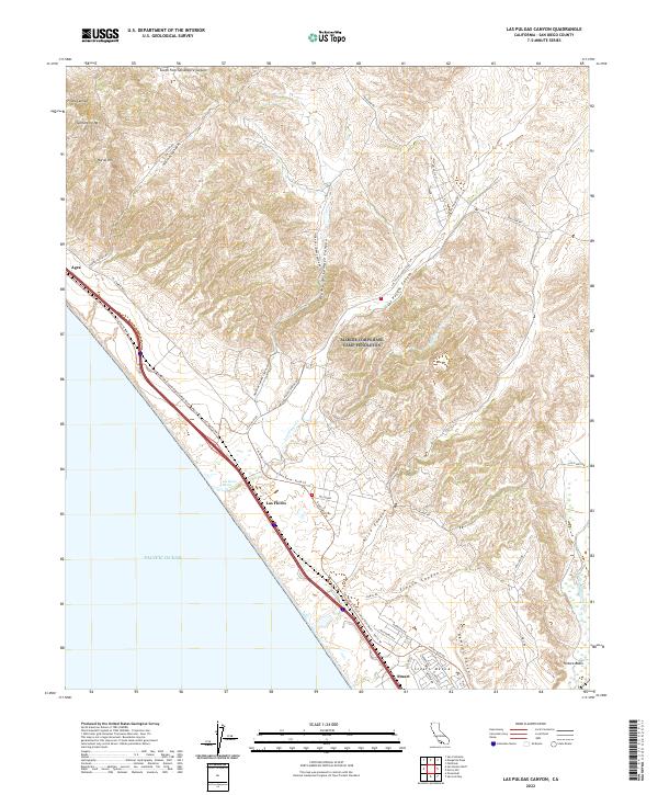 US Topo 7.5-minute map for Las Pulgas Canyon CA