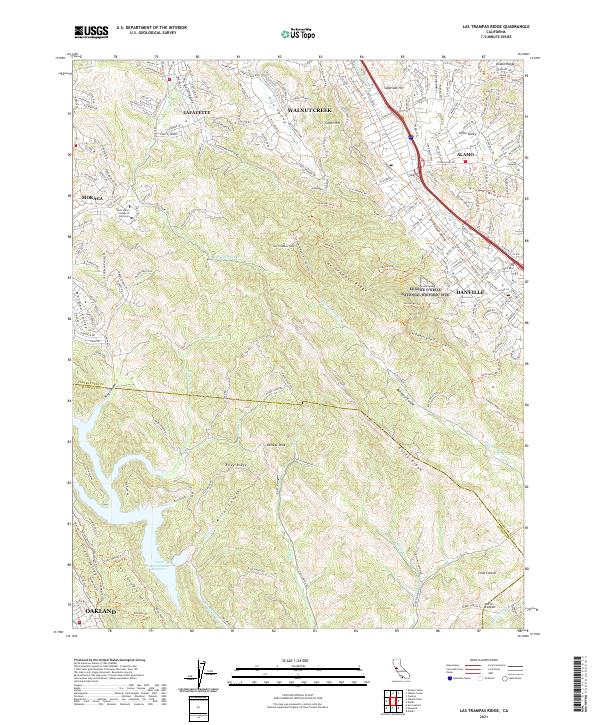 US Topo 7.5-minute map for Las Trampas Ridge CA