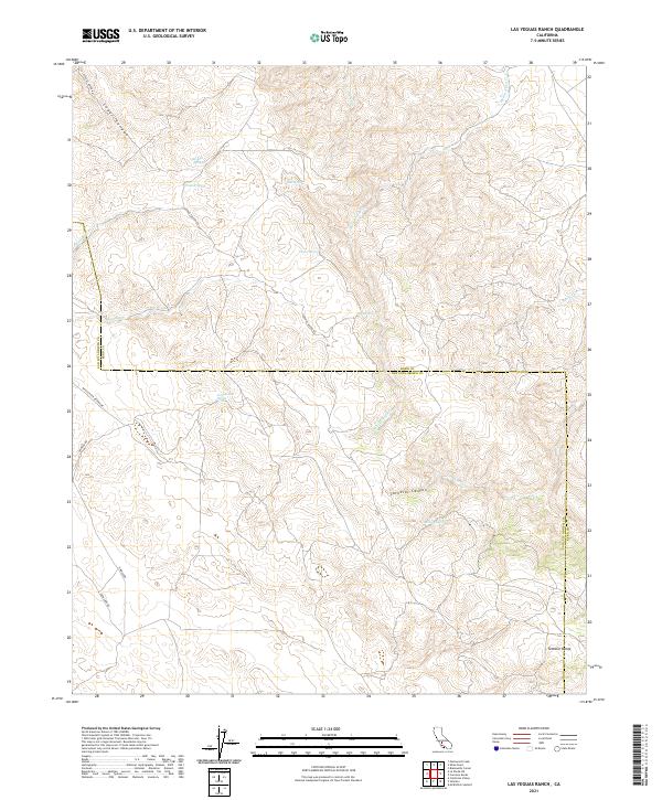 US Topo 7.5-minute map for Las Yeguas Ranch CA