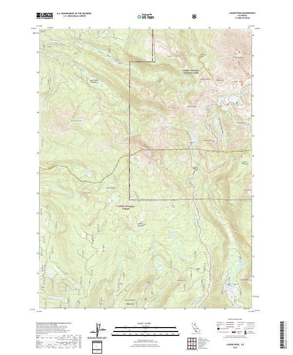 US Topo 7.5-minute map for Lassen Peak CA