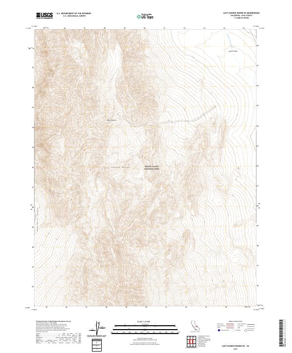 US Topo 7.5-minute map for Last Chance Range SE CA