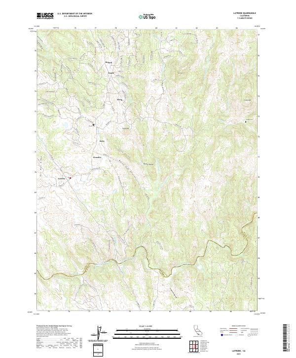 US Topo 7.5-minute map for Latrobe CA