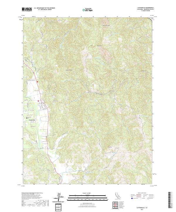 US Topo 7.5-minute map for Laytonville CA