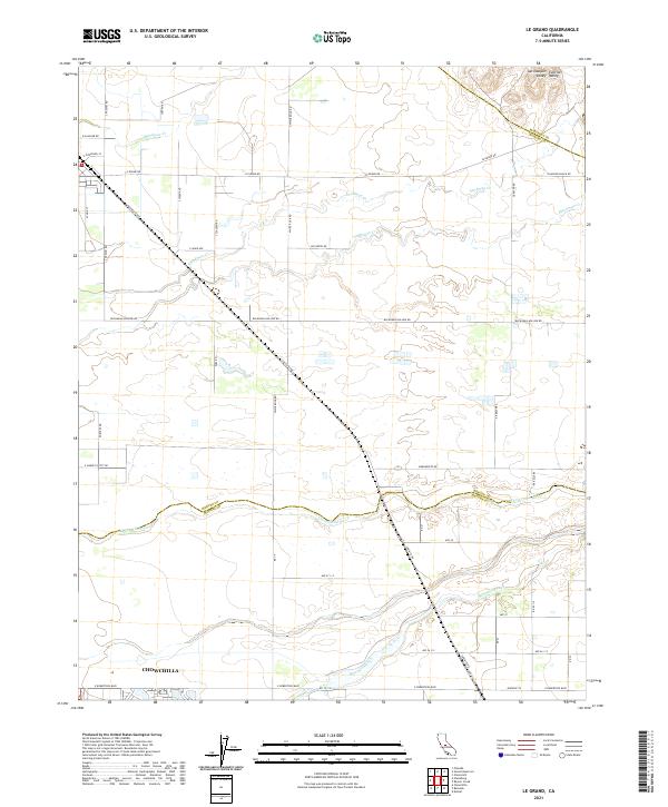 US Topo 7.5-minute map for Le Grand CA