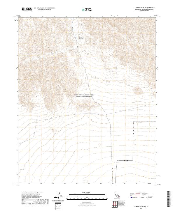 US Topo 7.5-minute map for Lead Mountain SW CA