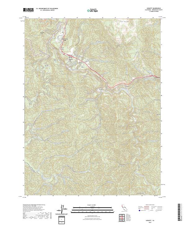 US Topo 7.5-minute map for Leggett CA