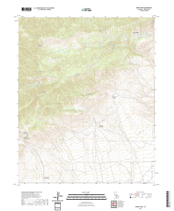 US Topo 7.5-minute map for Liebre Twins CA