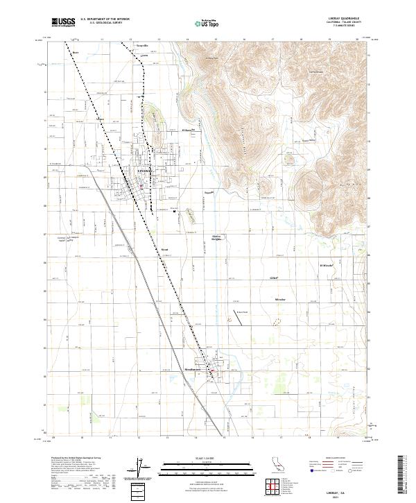 US Topo 7.5-minute map for Lindsay CA