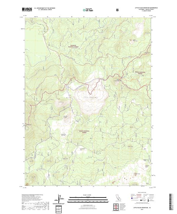 US Topo 7.5-minute map for Little Glass Mountain CA