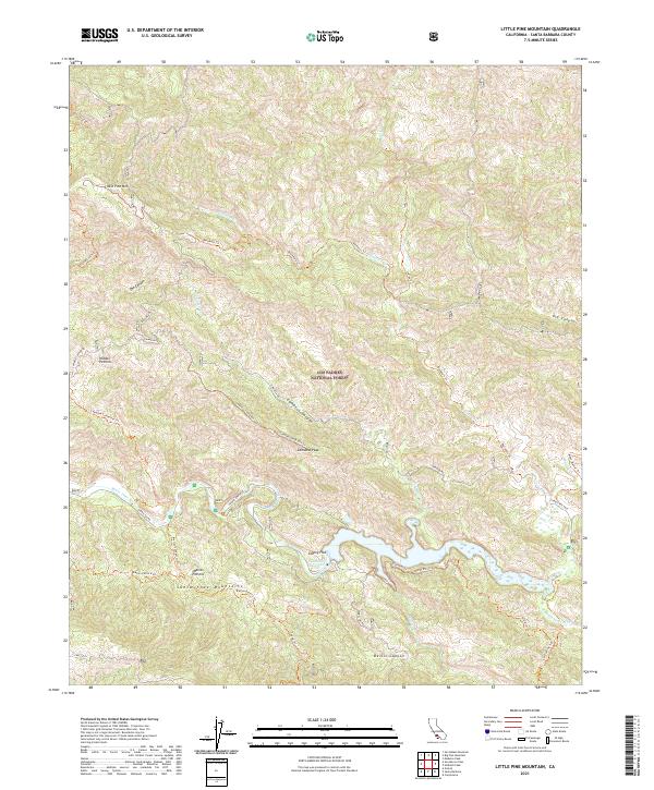 US Topo 7.5-minute map for Little Pine Mountain CA