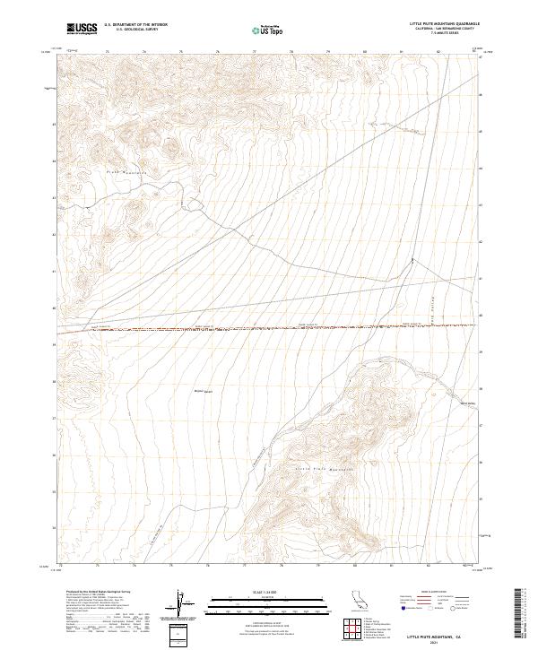 US Topo 7.5-minute map for Little Piute Mountains CA