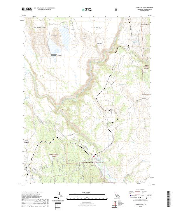 US Topo 7.5-minute map for Little Valley CA