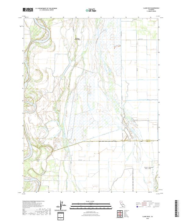 US Topo 7.5-minute map for Llano Seco CA