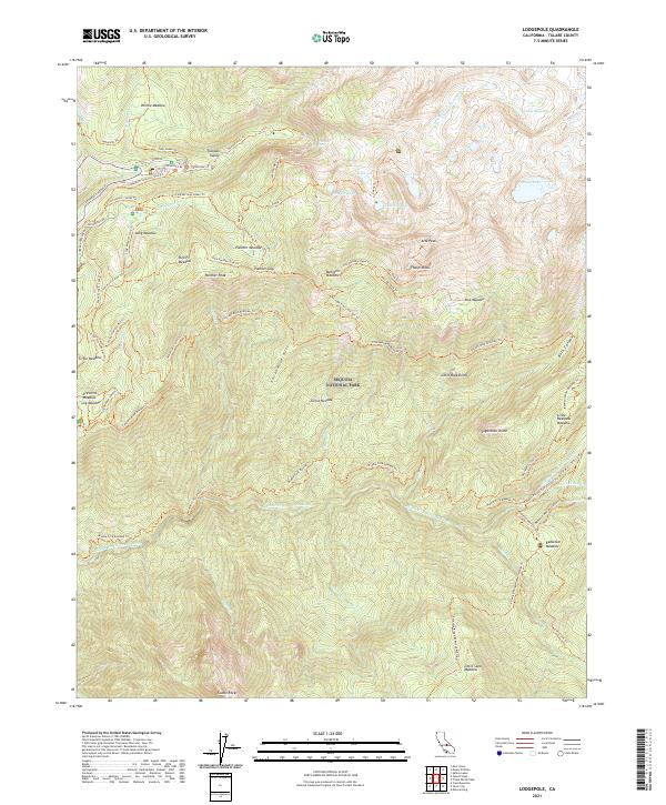 US Topo 7.5-minute map for Lodgepole CA