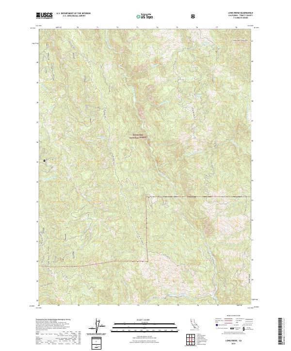 US Topo 7.5-minute map for Long Ridge CA