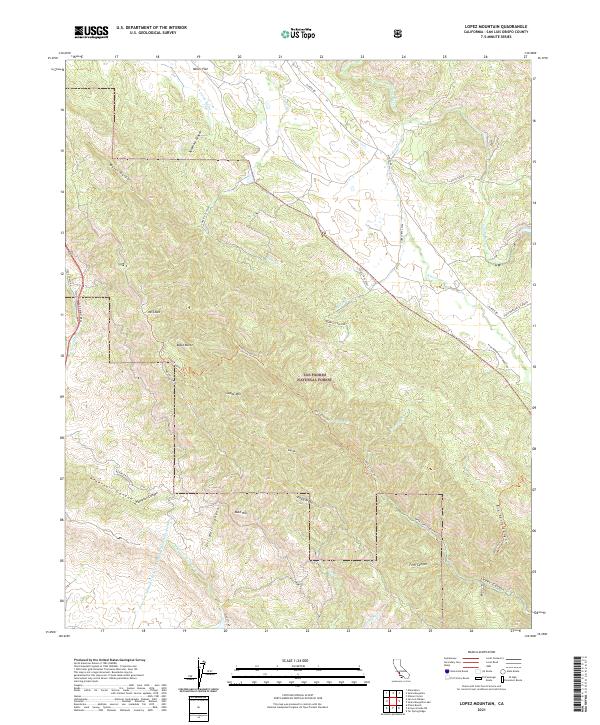 US Topo 7.5-minute map for Lopez Mountain CA