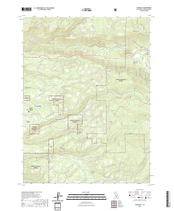 US Topo 7.5-minute map for Lyonsville CA