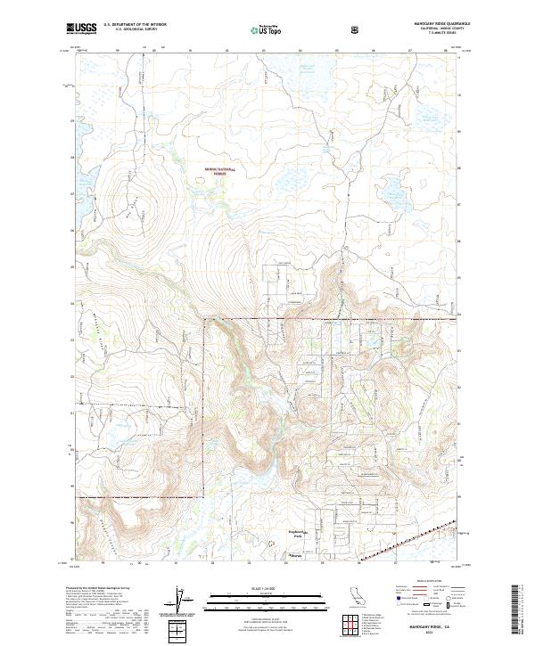 US Topo 7.5-minute map for Mahogany Ridge CA