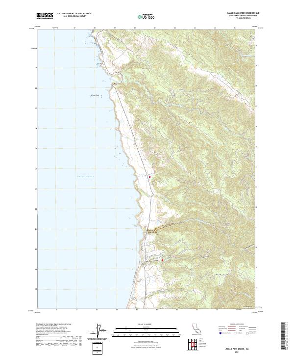 US Topo 7.5-minute map for Mallo Pass Creek CA