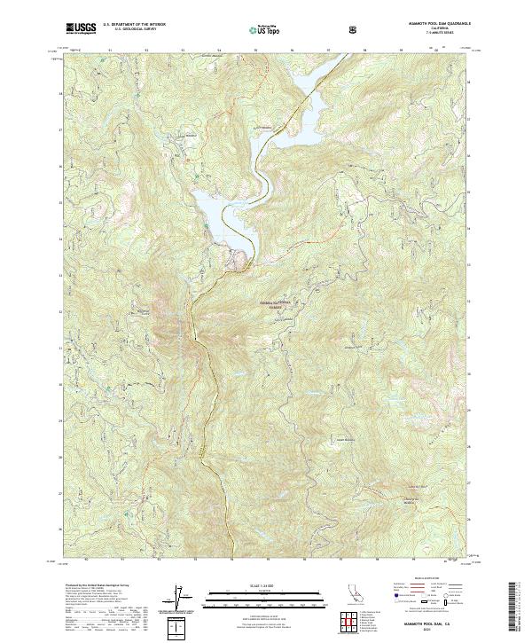 US Topo 7.5-minute map for Mammoth Pool Dam CA