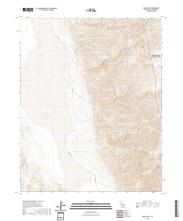 US Topo 7.5-minute map for Manly Fall CA