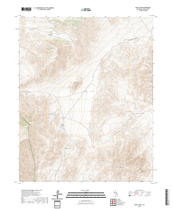 US Topo 7.5-minute map for Manly Peak CA