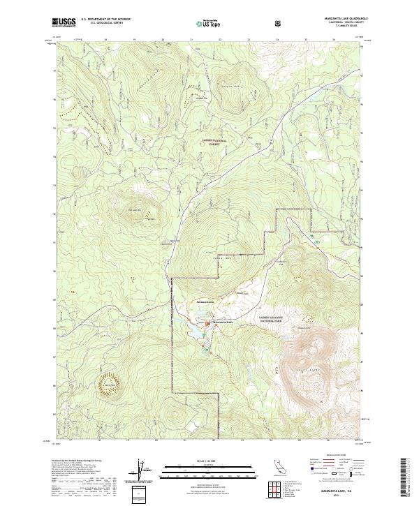 US Topo 7.5-minute map for Manzanita Lake CA