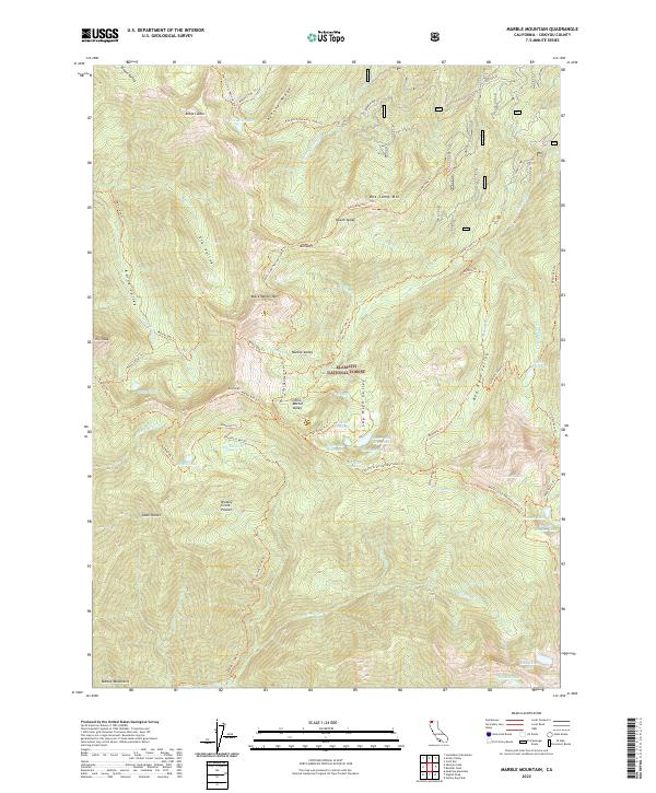 US Topo 7.5-minute map for Marble Mountain CA