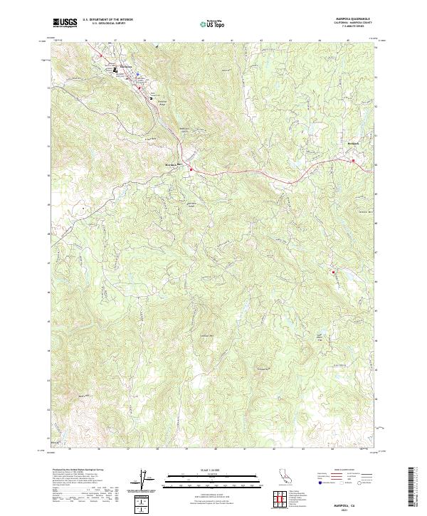 US Topo 7.5-minute map for Mariposa CA