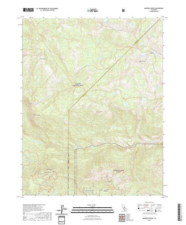 US Topo 7.5-minute map for Mariposa Grove CA