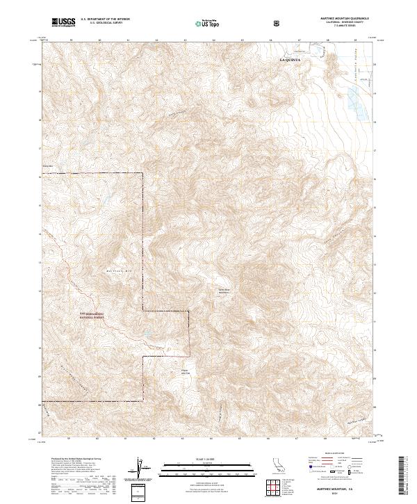 US Topo 7.5-minute map for Martinez Mountain CA