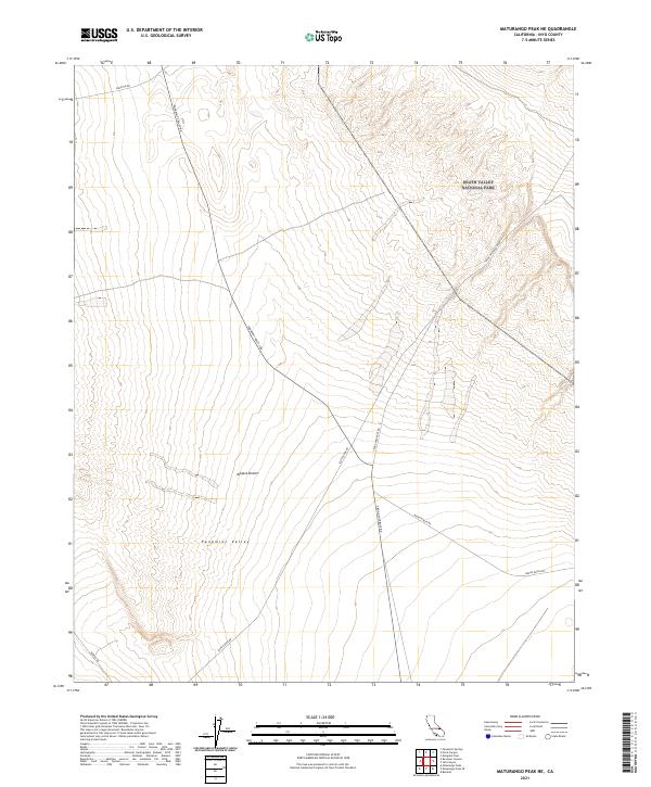 US Topo 7.5-minute map for Maturango Peak NE CA